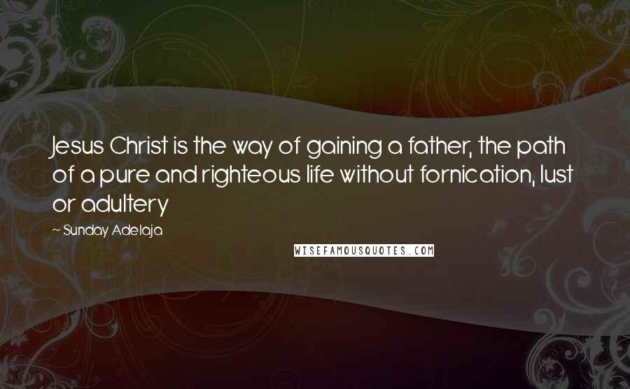 Sunday Adelaja Quotes: Jesus Christ is the way of gaining a father, the path of a pure and righteous life without fornication, lust or adultery