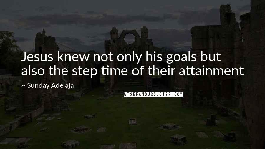 Sunday Adelaja Quotes: Jesus knew not only his goals but also the step time of their attainment
