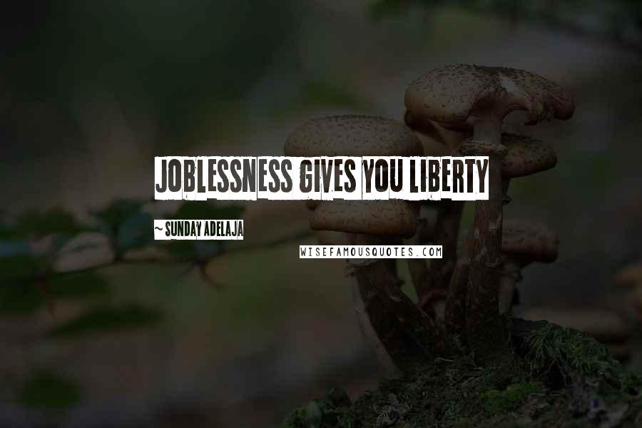 Sunday Adelaja Quotes: Joblessness gives you liberty