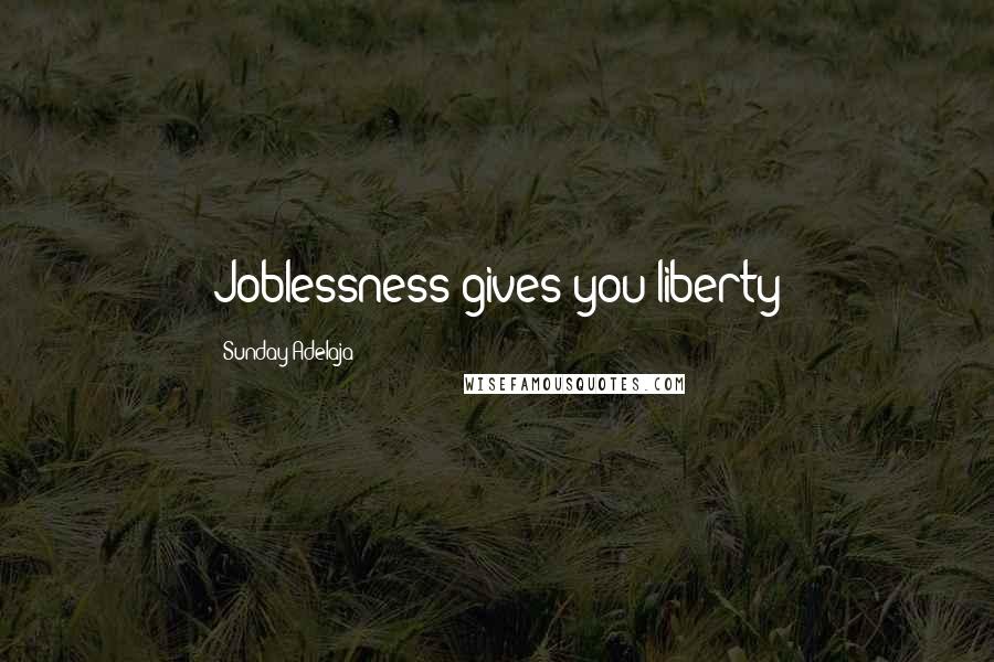 Sunday Adelaja Quotes: Joblessness gives you liberty