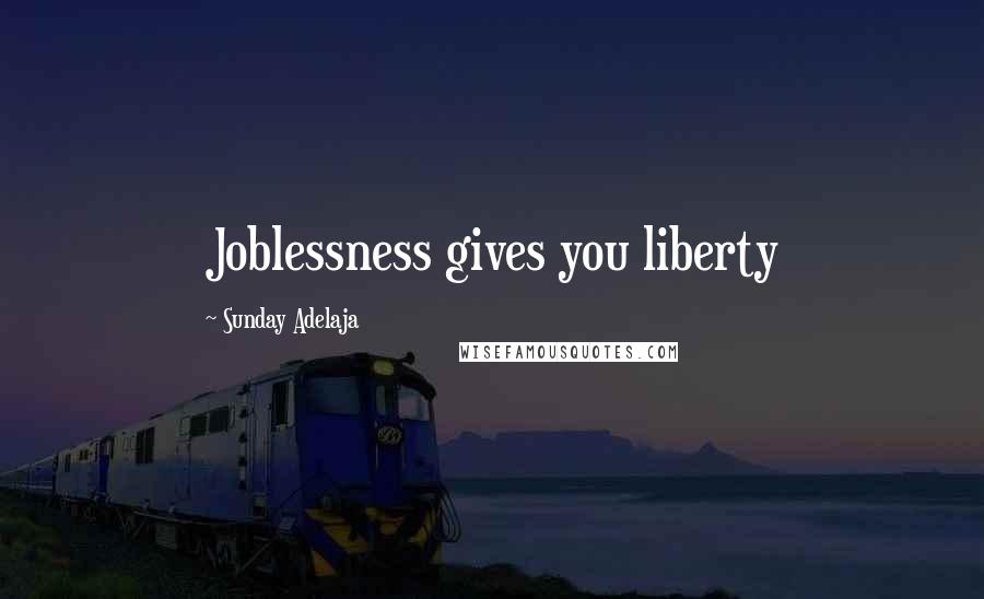 Sunday Adelaja Quotes: Joblessness gives you liberty