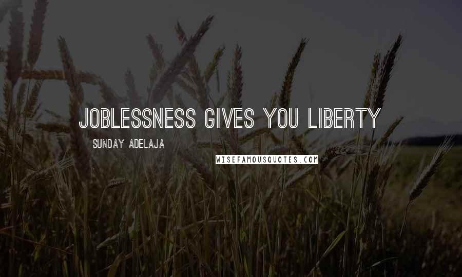 Sunday Adelaja Quotes: Joblessness gives you liberty