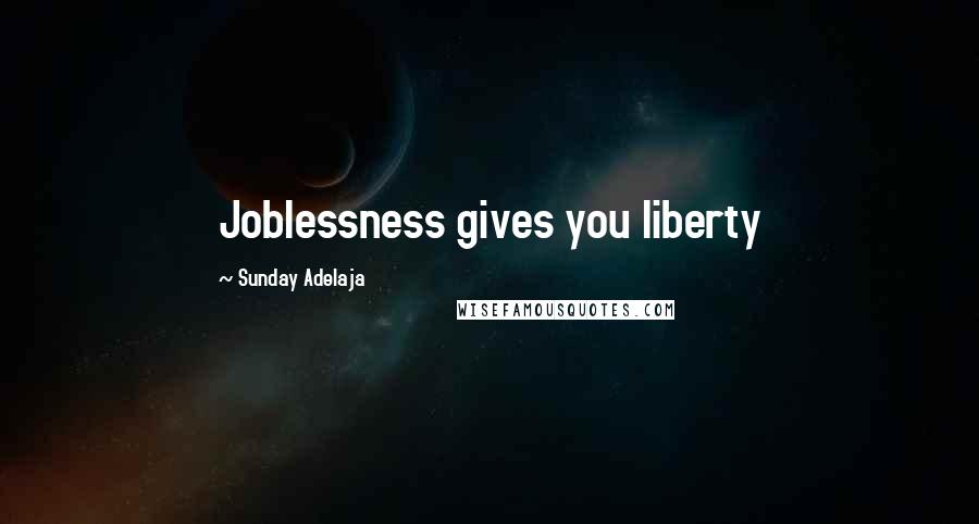 Sunday Adelaja Quotes: Joblessness gives you liberty