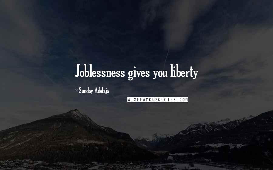 Sunday Adelaja Quotes: Joblessness gives you liberty