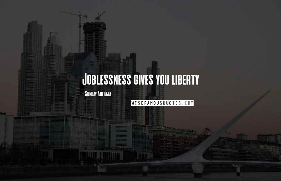 Sunday Adelaja Quotes: Joblessness gives you liberty
