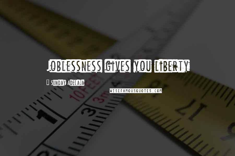 Sunday Adelaja Quotes: Joblessness gives you liberty