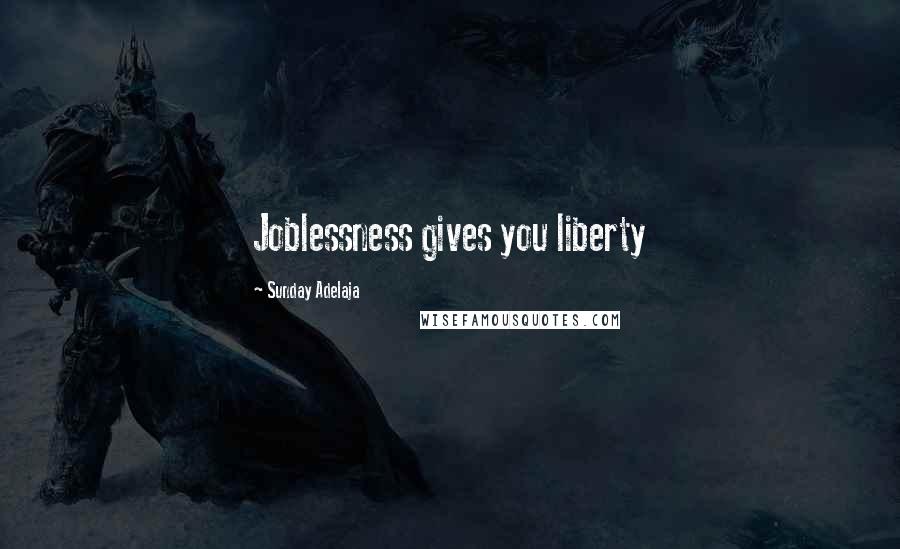 Sunday Adelaja Quotes: Joblessness gives you liberty