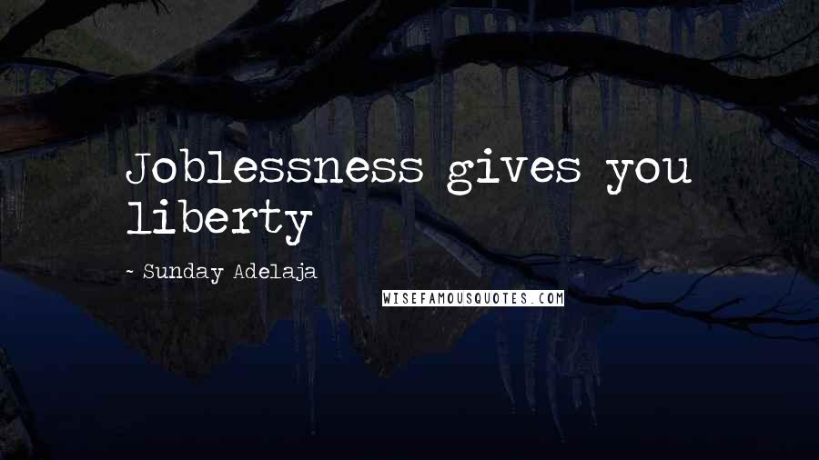 Sunday Adelaja Quotes: Joblessness gives you liberty