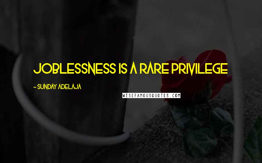 Sunday Adelaja Quotes: Joblessness is a rare privilege