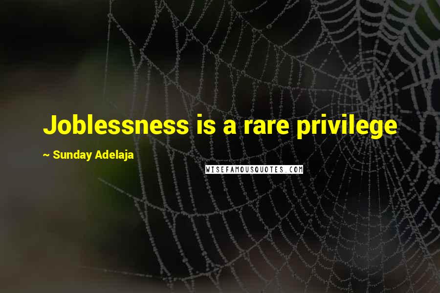 Sunday Adelaja Quotes: Joblessness is a rare privilege