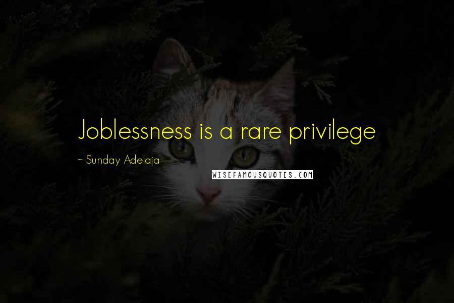 Sunday Adelaja Quotes: Joblessness is a rare privilege
