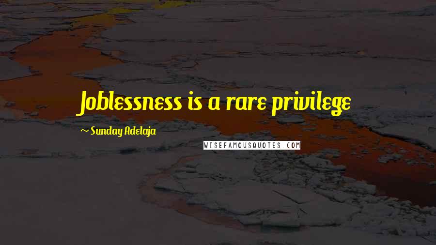Sunday Adelaja Quotes: Joblessness is a rare privilege