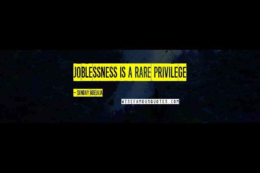 Sunday Adelaja Quotes: Joblessness is a rare privilege