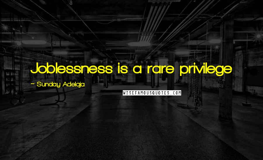 Sunday Adelaja Quotes: Joblessness is a rare privilege