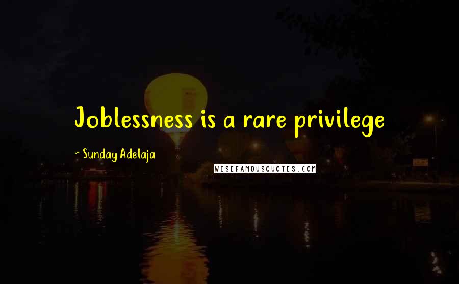 Sunday Adelaja Quotes: Joblessness is a rare privilege