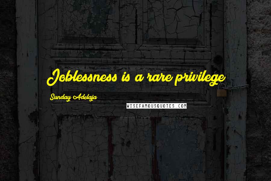 Sunday Adelaja Quotes: Joblessness is a rare privilege