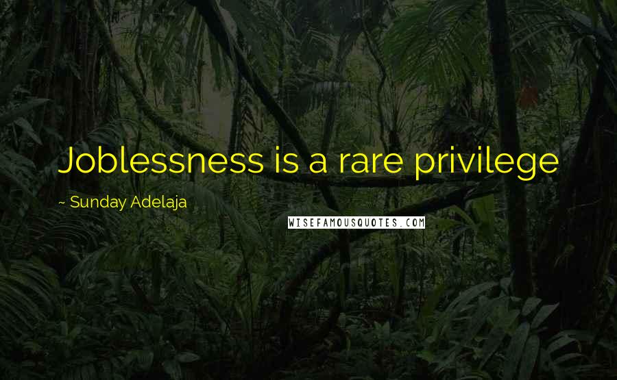 Sunday Adelaja Quotes: Joblessness is a rare privilege