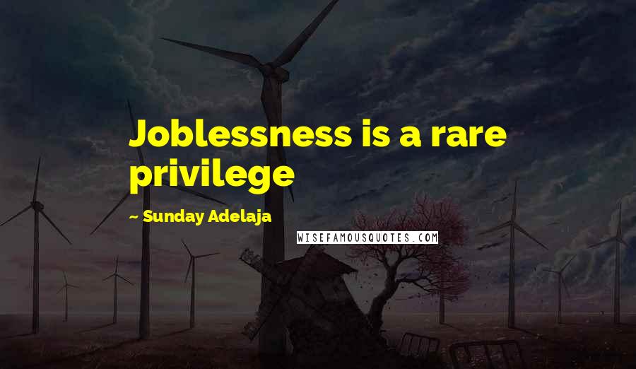 Sunday Adelaja Quotes: Joblessness is a rare privilege