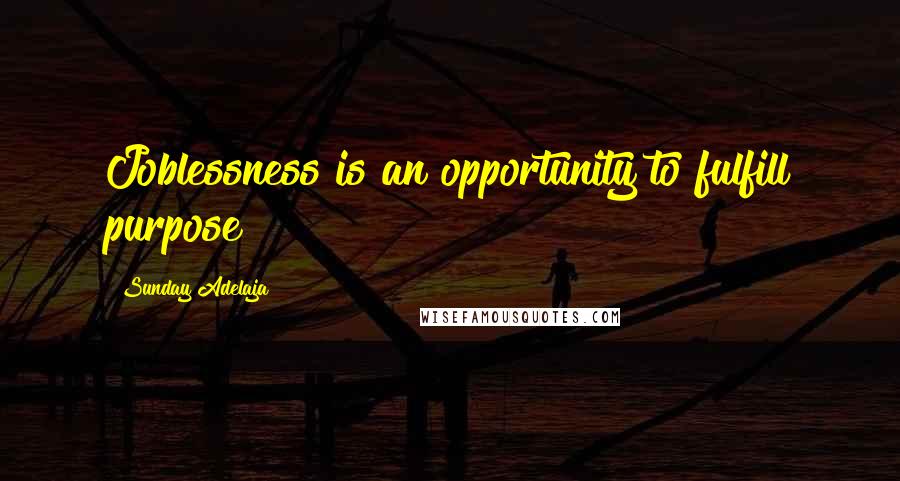 Sunday Adelaja Quotes: Joblessness is an opportunity to fulfill purpose