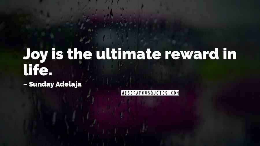 Sunday Adelaja Quotes: Joy is the ultimate reward in life.
