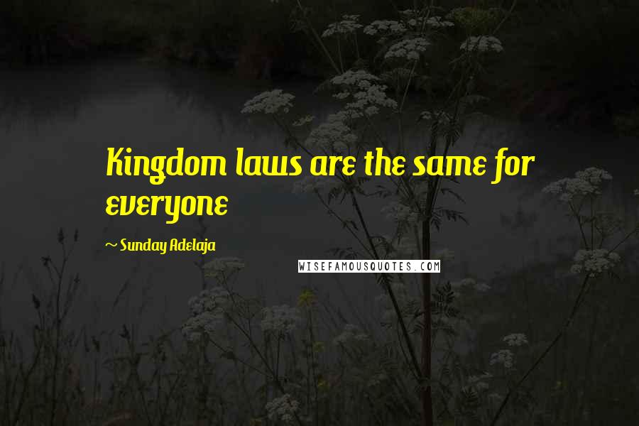 Sunday Adelaja Quotes: Kingdom laws are the same for everyone