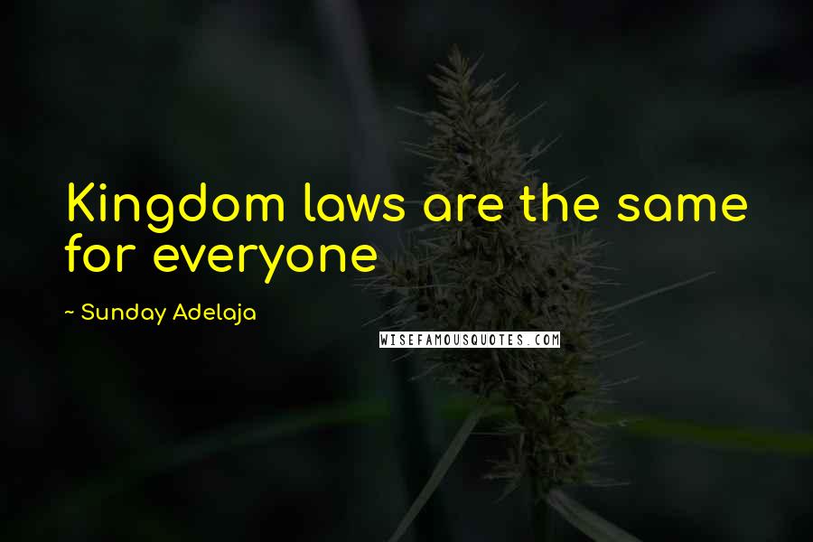 Sunday Adelaja Quotes: Kingdom laws are the same for everyone