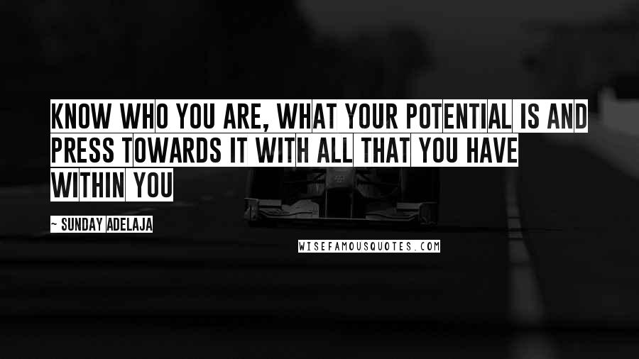 Sunday Adelaja Quotes: Know who you are, what your potential is and press towards it with all that you have within you