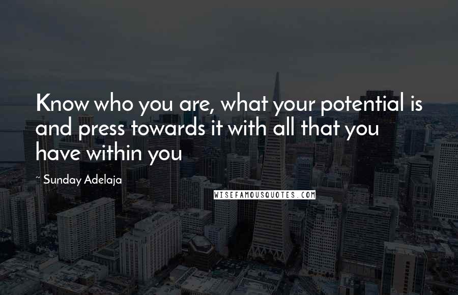 Sunday Adelaja Quotes: Know who you are, what your potential is and press towards it with all that you have within you