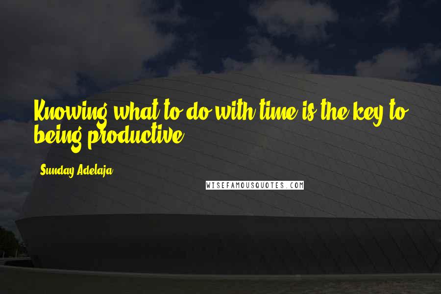 Sunday Adelaja Quotes: Knowing what to do with time is the key to being productive