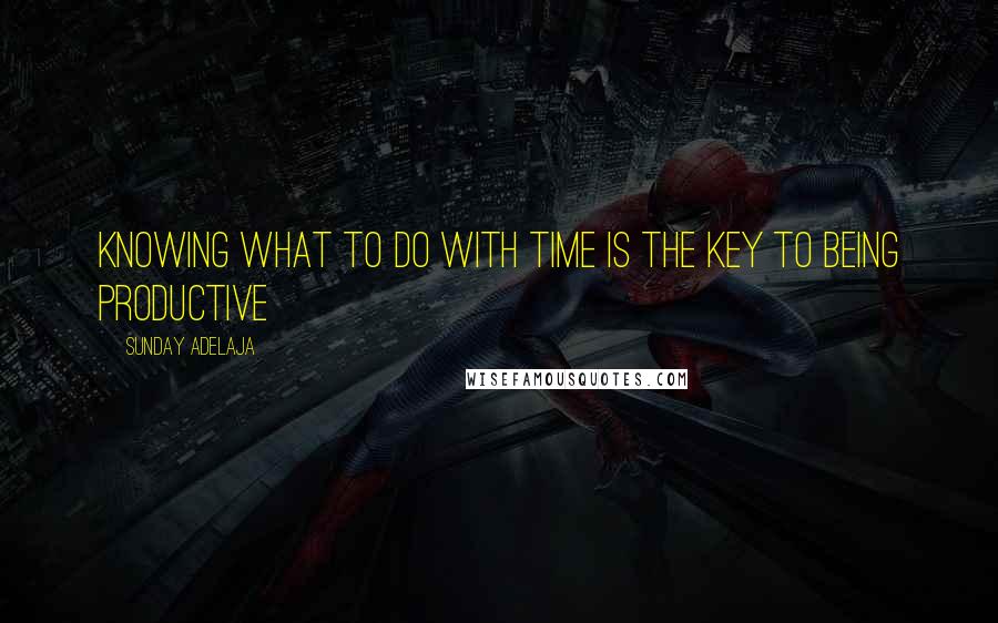 Sunday Adelaja Quotes: Knowing what to do with time is the key to being productive
