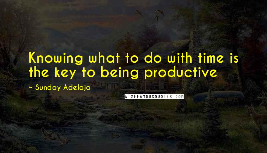 Sunday Adelaja Quotes: Knowing what to do with time is the key to being productive