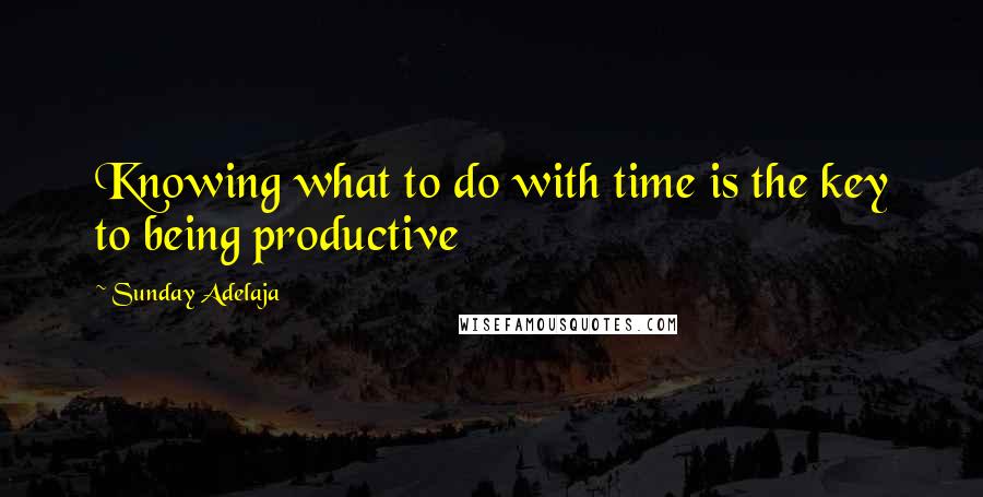 Sunday Adelaja Quotes: Knowing what to do with time is the key to being productive