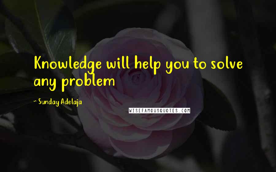 Sunday Adelaja Quotes: Knowledge will help you to solve any problem