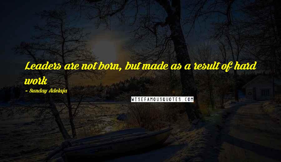 Sunday Adelaja Quotes: Leaders are not born, but made as a result of hard work