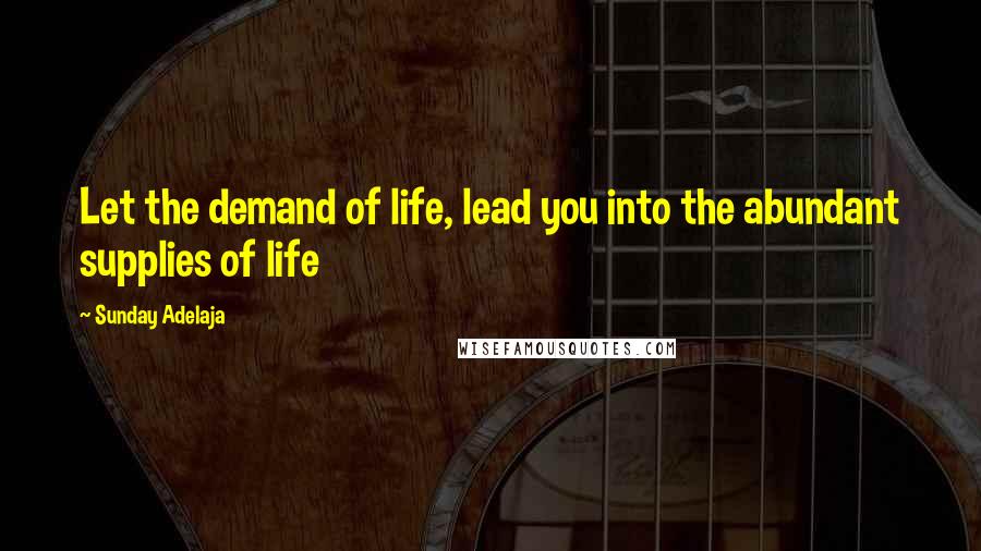 Sunday Adelaja Quotes: Let the demand of life, lead you into the abundant supplies of life