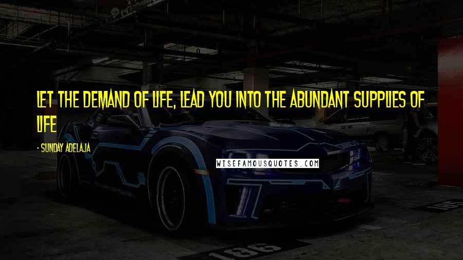 Sunday Adelaja Quotes: Let the demand of life, lead you into the abundant supplies of life