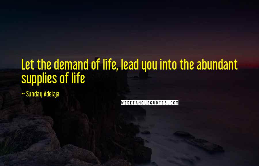 Sunday Adelaja Quotes: Let the demand of life, lead you into the abundant supplies of life