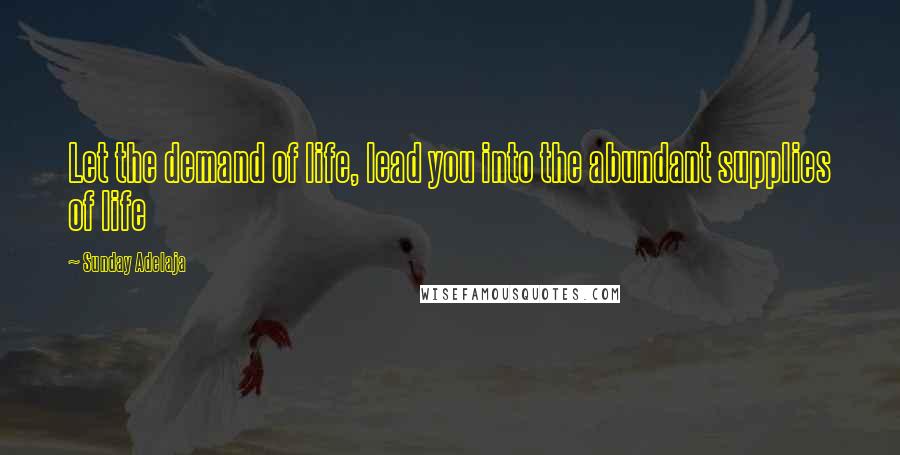 Sunday Adelaja Quotes: Let the demand of life, lead you into the abundant supplies of life