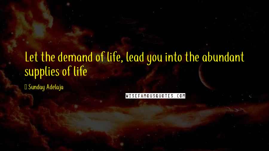 Sunday Adelaja Quotes: Let the demand of life, lead you into the abundant supplies of life