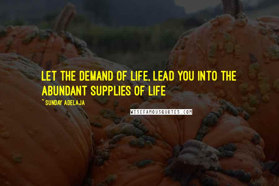 Sunday Adelaja Quotes: Let the demand of life, lead you into the abundant supplies of life