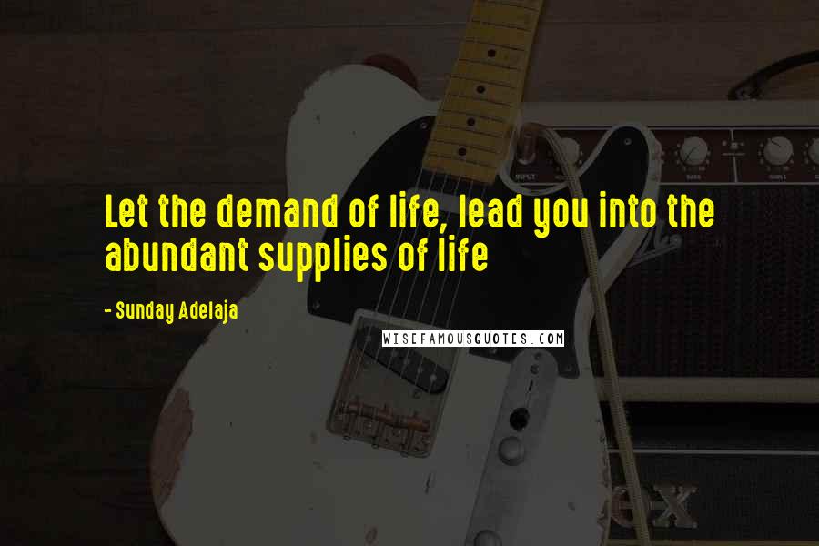 Sunday Adelaja Quotes: Let the demand of life, lead you into the abundant supplies of life