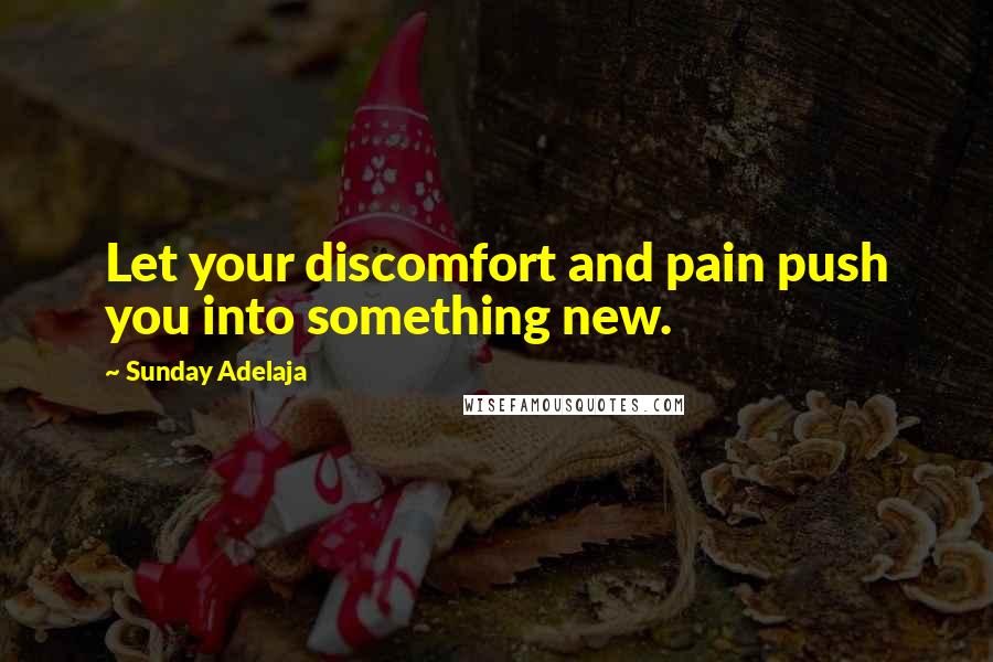 Sunday Adelaja Quotes: Let your discomfort and pain push you into something new.