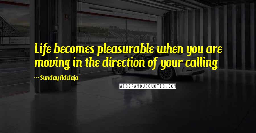 Sunday Adelaja Quotes: Life becomes pleasurable when you are moving in the direction of your calling