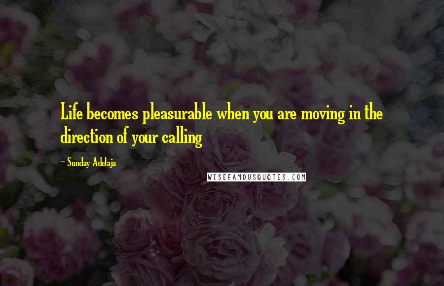 Sunday Adelaja Quotes: Life becomes pleasurable when you are moving in the direction of your calling