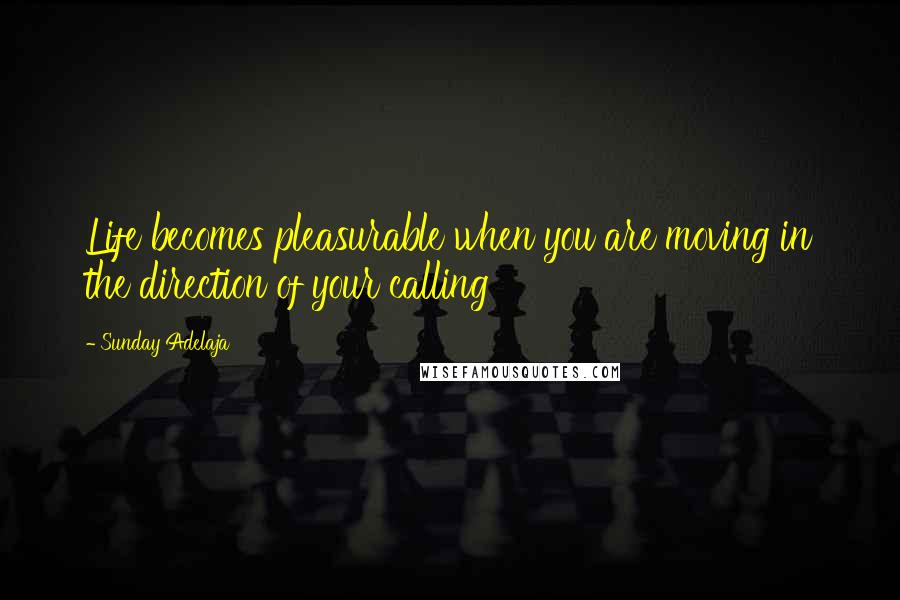 Sunday Adelaja Quotes: Life becomes pleasurable when you are moving in the direction of your calling