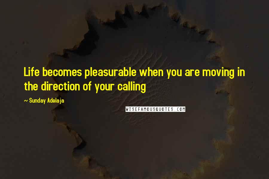 Sunday Adelaja Quotes: Life becomes pleasurable when you are moving in the direction of your calling