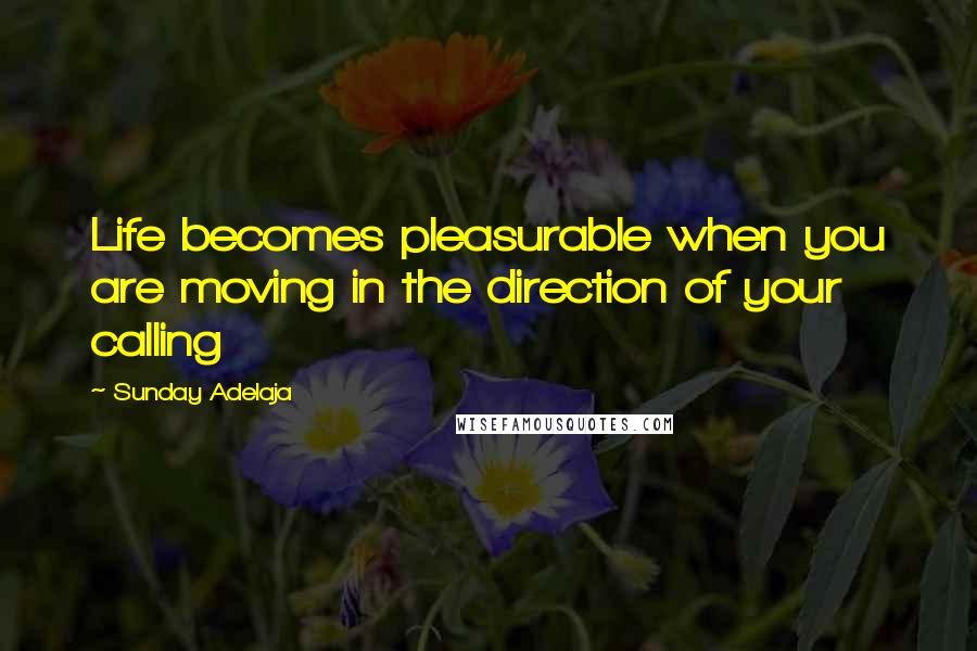 Sunday Adelaja Quotes: Life becomes pleasurable when you are moving in the direction of your calling