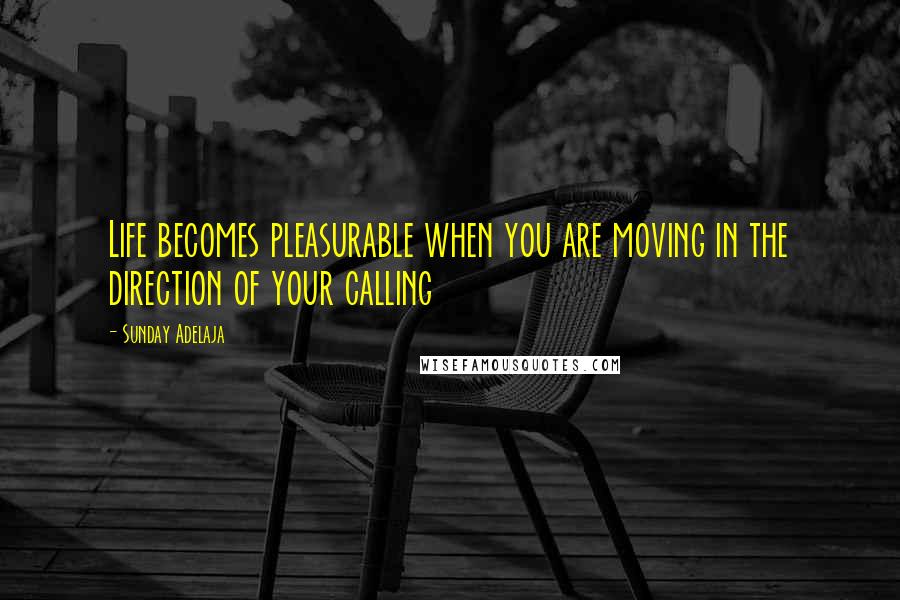 Sunday Adelaja Quotes: Life becomes pleasurable when you are moving in the direction of your calling