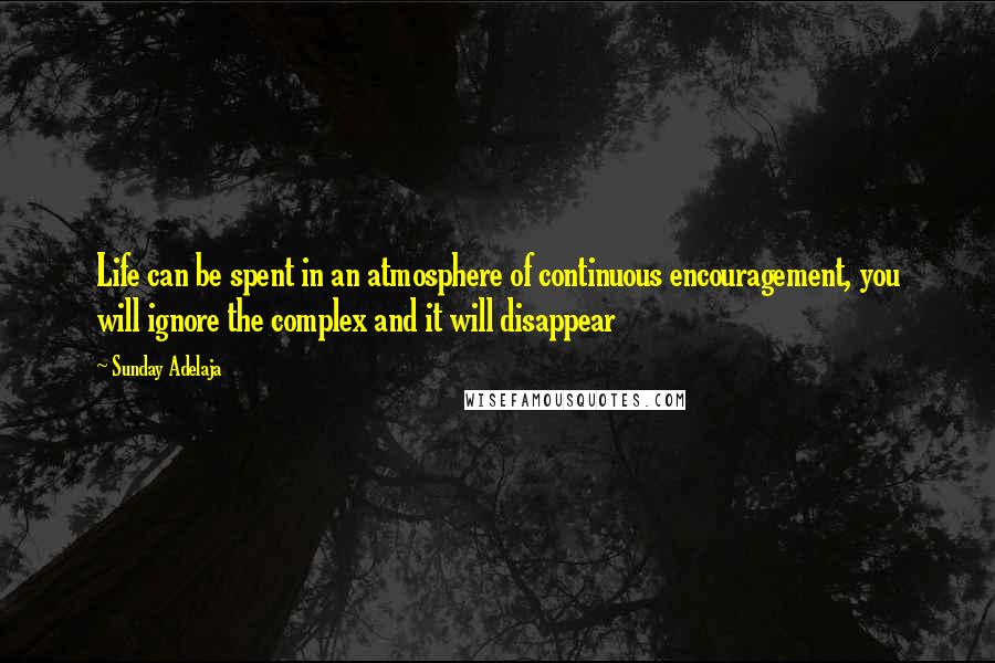 Sunday Adelaja Quotes: Life can be spent in an atmosphere of continuous encouragement, you will ignore the complex and it will disappear