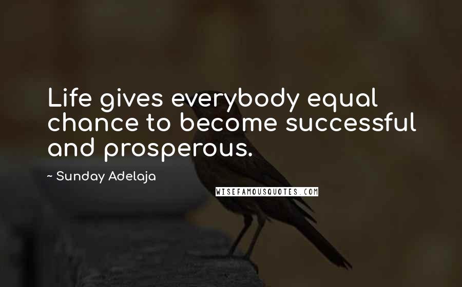 Sunday Adelaja Quotes: Life gives everybody equal chance to become successful and prosperous.